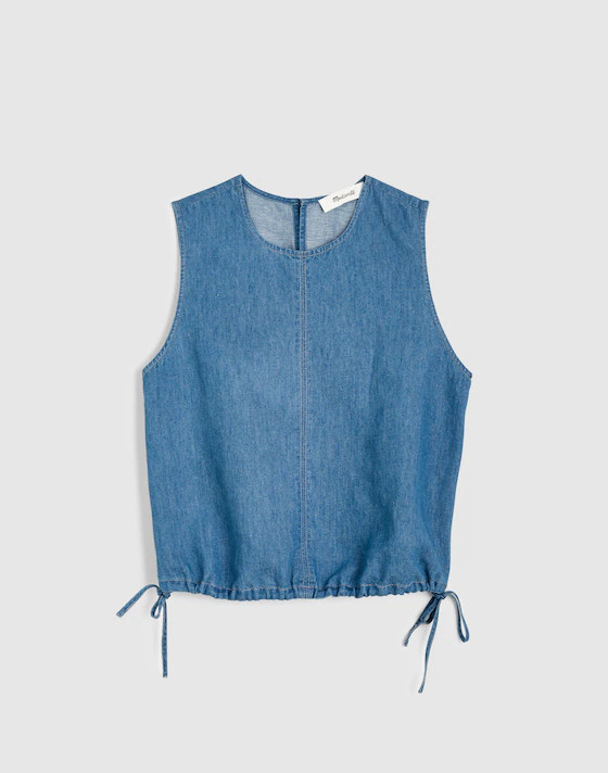 Cinched Shell Top in Cotton-Linen Denim | Madewell