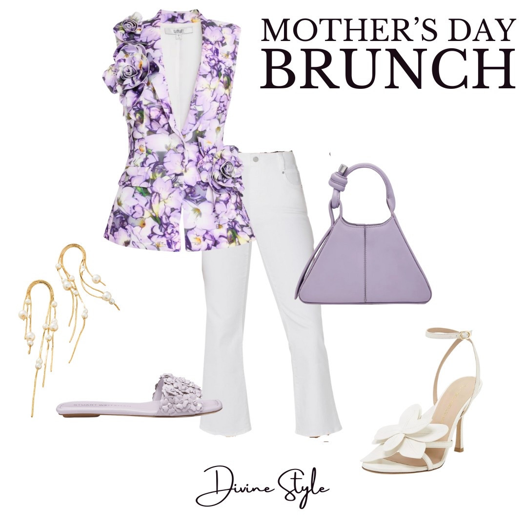 Mother’s Day brunch outfit. Pair white cropped or ankle length jeans with a print blouse or vest. Love the bold lilac print. Wear with flat sandals or elevated white floral sandals. Chic from morning till night. Jeans run slightly larger. Top is true to size.

#LTKShoeCrush #LTKSeasonal #LTKStyleTip