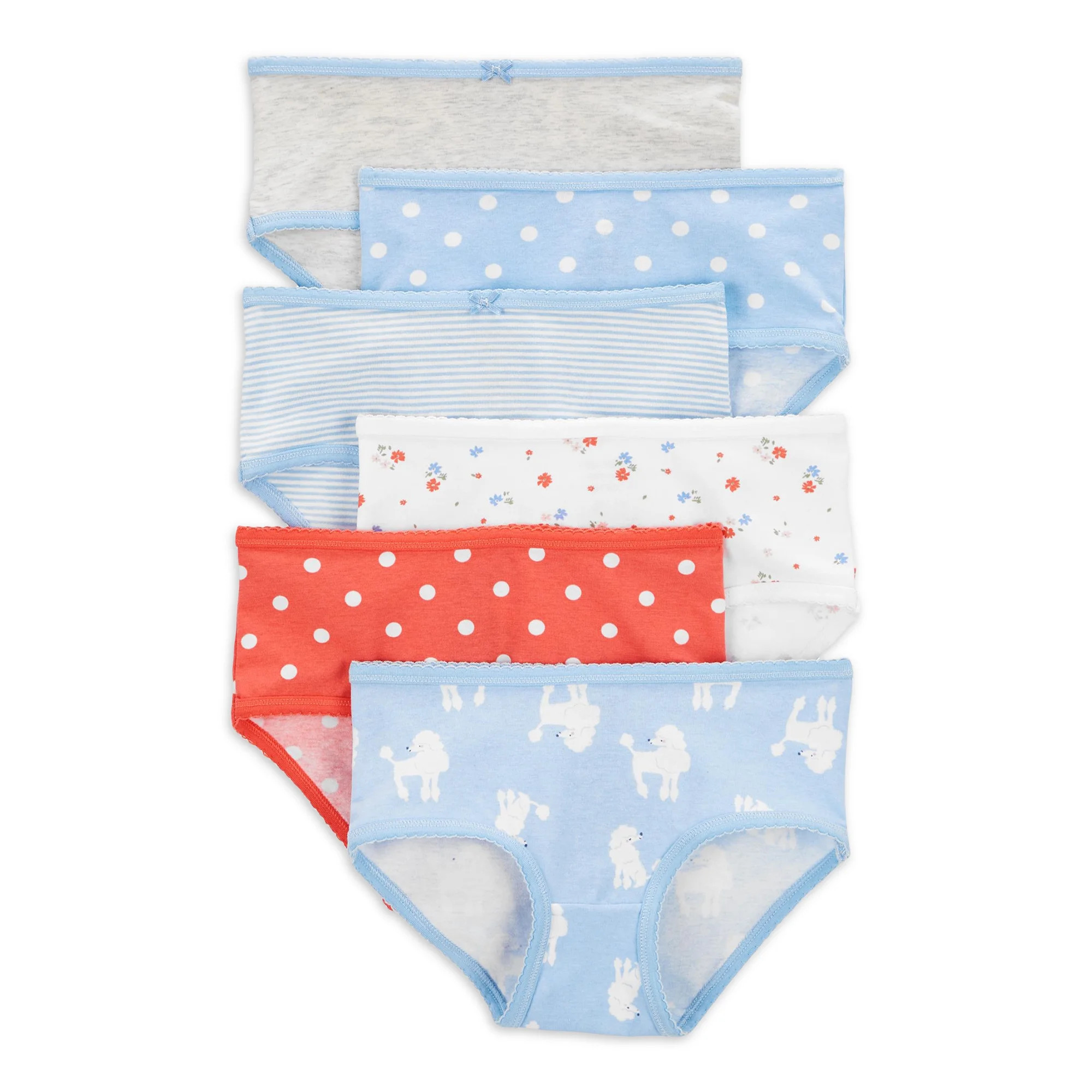 Carter's Child of Mine Toddler Girl Poodle Brief Underwear, 6-Pack, Sizes 4T-5T - Walmart.com | Walmart (US)
