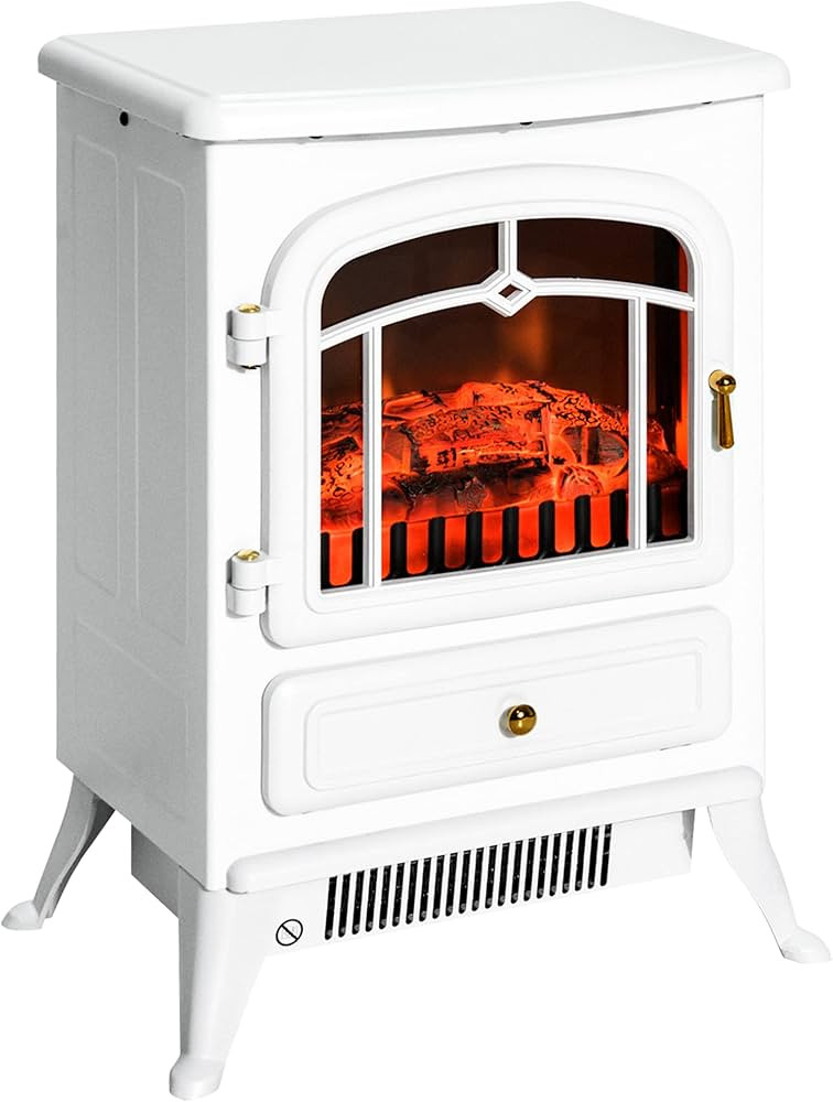 HOMCOM 22" Electric Fireplace Heater, Freestanding Fire Place Stove with Realistic LED Flames and... | Amazon (US)