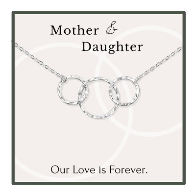 HOPE LOVE SHINE Mother and 2 Daughters Necklace – 3 Silver Interlocking Rings, Gift for Mom, Mother’s Day Jewelry | Target