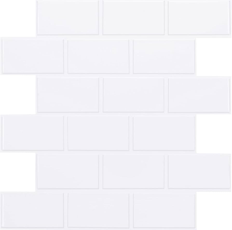 STICKGOO 10-Sheet White Subway Tiles Peel and Stick Backsplash, Stick on Tiles Kitchen Backsplash... | Amazon (US)