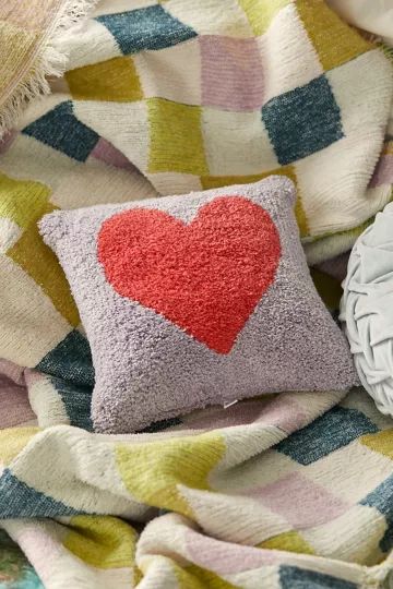 Heart Mini Tufted Throw Pillow | Urban Outfitters (US and RoW)