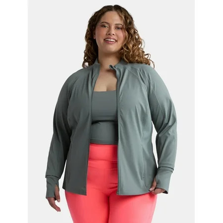 Avia Women's and Women's Plus SoftSculpt Zip-Up Active Jacket, Sizes XS-4X | Walmart (US)