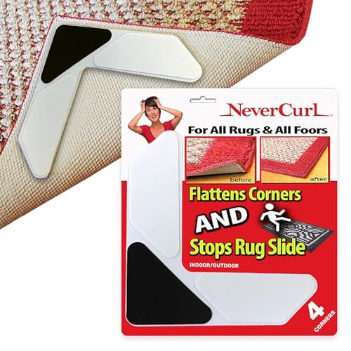 StepNGrip Rug Corner Grippers 4-Pack - Flattens Edges to Hold Rugs in Place - Impedes Curling with Stiff Layer - Reusable Carpet Grip Pads with Easy-Lift Design - 6.5 x 6.5 Inches | Amazon (US)