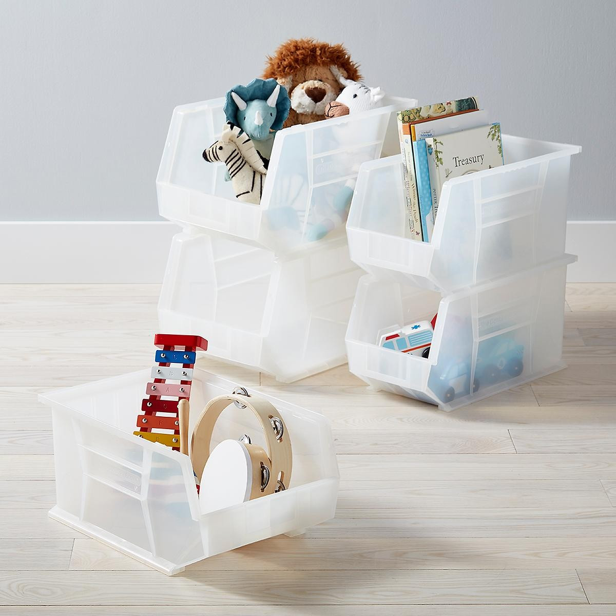 Utility Medium Stackable Plastic Bins | The Container Store