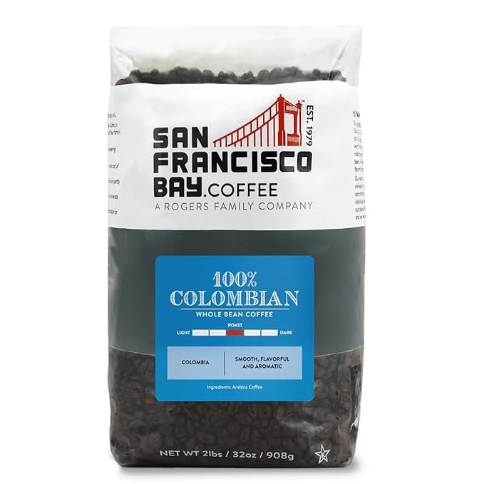 SAN FRANCISCO BAY Coffee Colombian Supremo Whole Bean, Medium Roast, 32 Oz | Amazon (US)