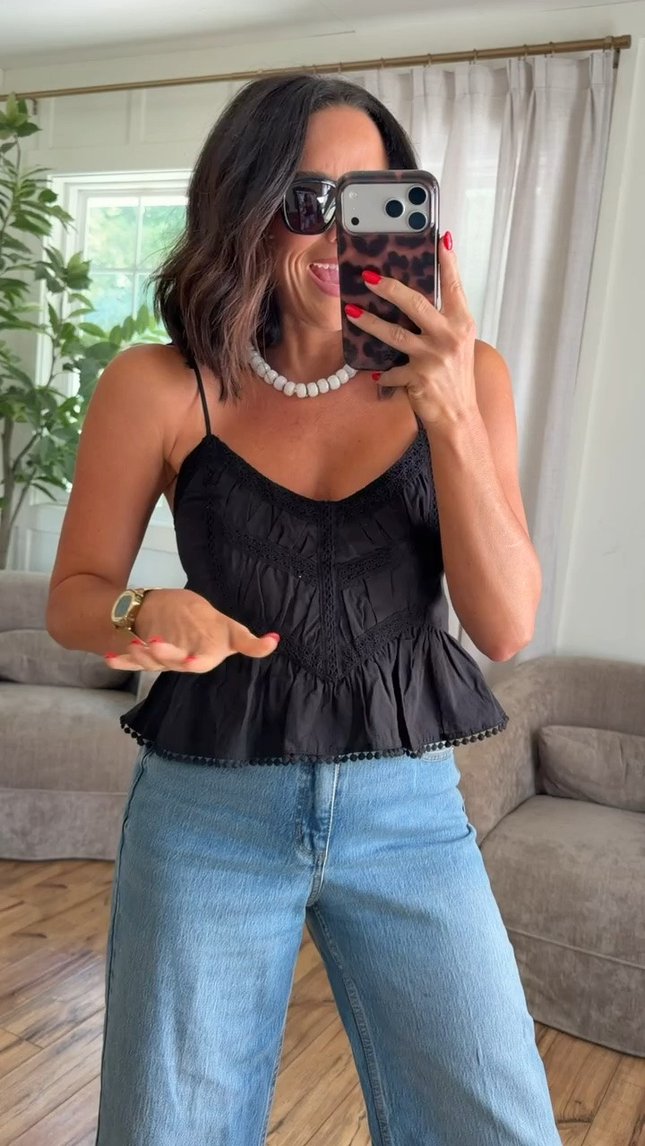 This black peplum tank is such a good staple. The details look so expensive 🤩

Size XS in the top
5’3” for reference.

#WalmartFashion #WalmartFinds #AffordableStyle #BlackTop #DenimStyle #SummerOutfit #EverydayFashion #BudgetFashion #LTKStyle #OOTD