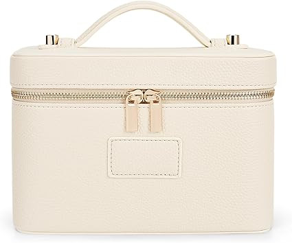 Makeup Bag Vanity Case for Women Leather Cosmetic Bag Travel Toiletry Bags Portable Makeup Organi... | Amazon (US)