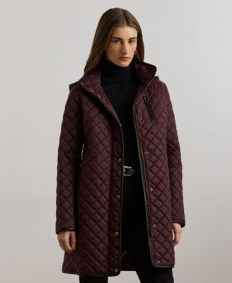 Women's Hooded Quilted Coat | Macy's
