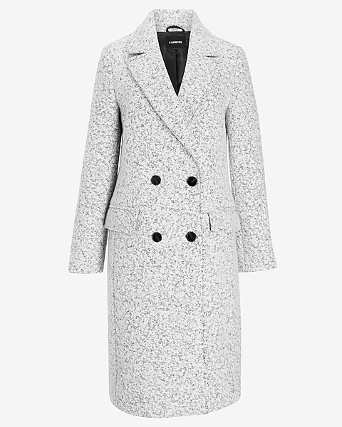 Wool-Blend Boucle Double Breasted Coat | Express