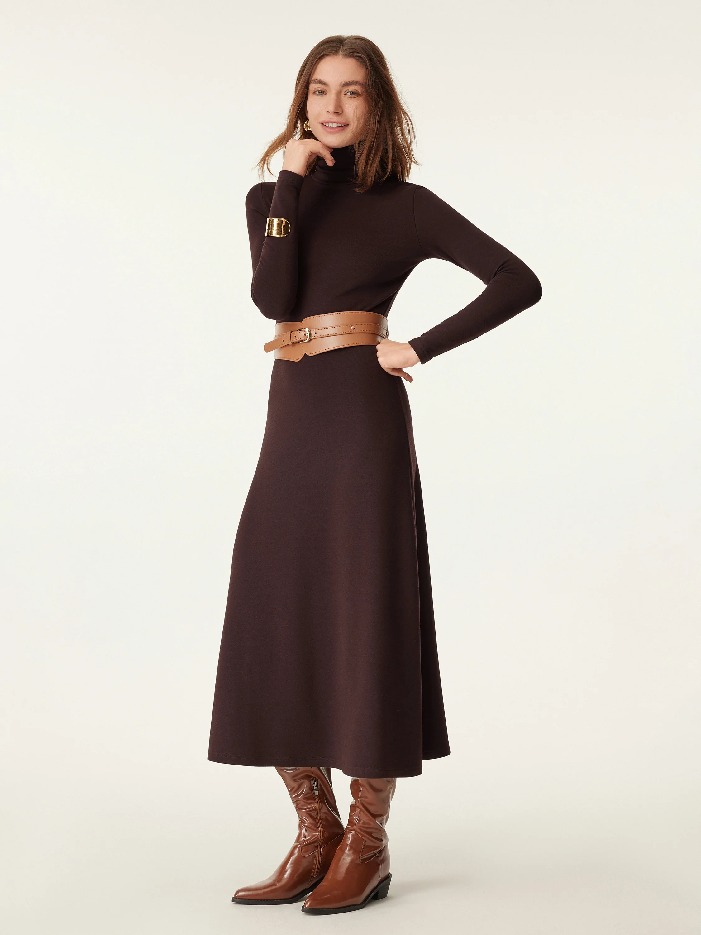 MaxWarm Turtleneck Midi Dress | OGLmove