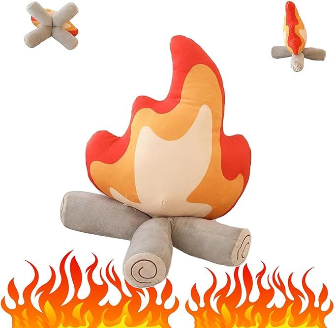 Chilifuli Funny Campfire Plush,17.7 in Simulation Fake Campfire Pillow, Soft Stuffed Cartoon Fire... | Amazon (US)