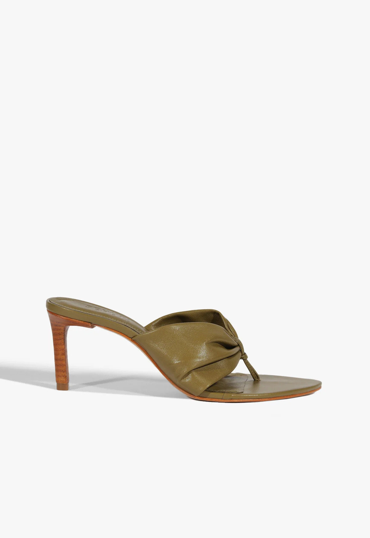 Lori Mid Stiletto Sandal | Green | Leather | Schutz (US)