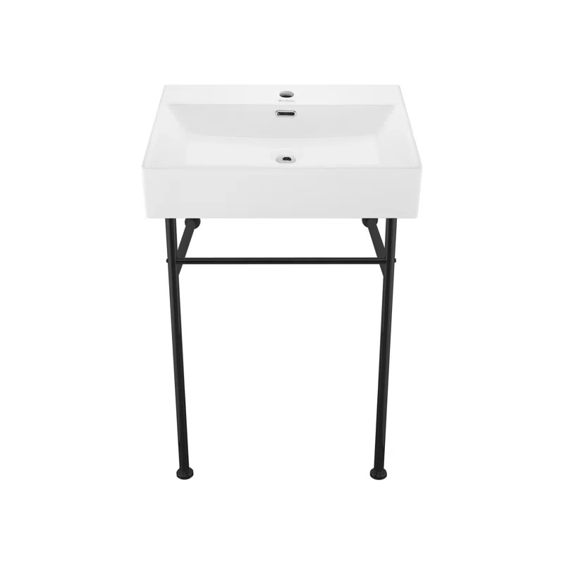 SM-CS771 Claire 35.38" Tall Ceramic Rectangular Console Bathroom Sink with Overflow | Wayfair North America