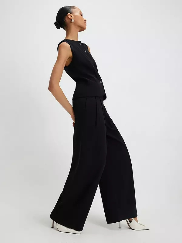 River Island Core Wide Leg Trouser - Black | Very (UK)