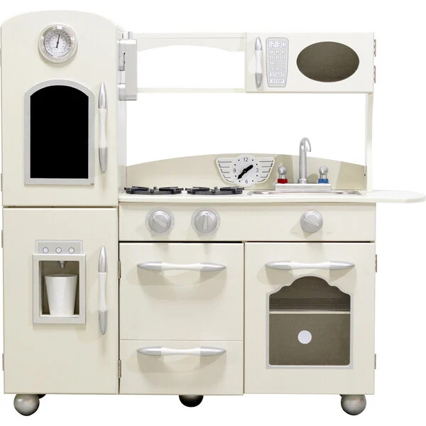 Little Chef Westchester Retro Play Kitchen, White - Teamson Kids Over the Top | Maisonette | Maisonette