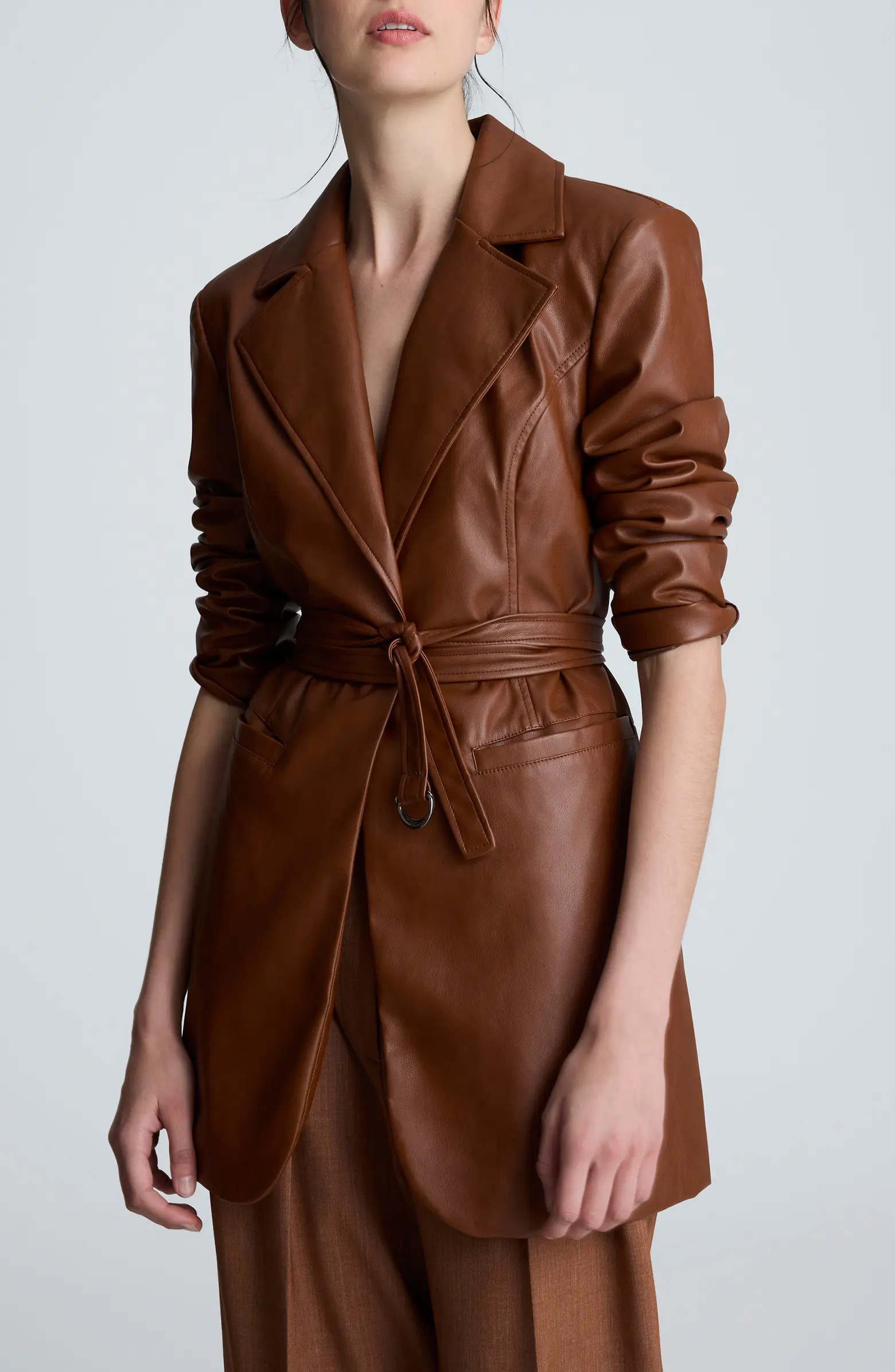 Kenneth Cole Faux Leather Trench Coat | Nordstrom | Nordstrom