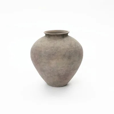Rustic Ceramic Vase, 12.4" Tall Terracotta Pot with Earthy Gray-Brown Finish | Wayfair North America