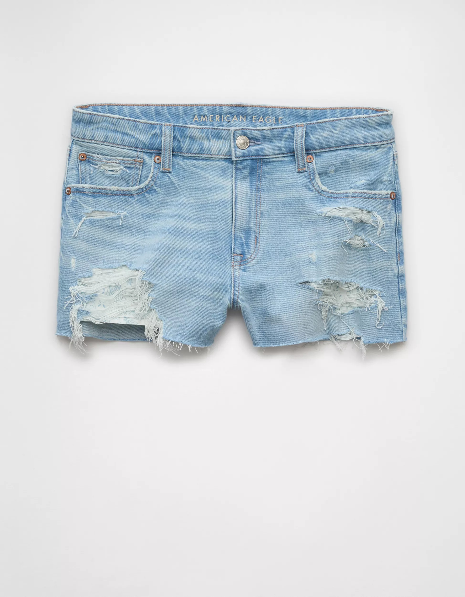AE Stretch Ripped Denim Perfect Shortie | American Eagle Outfitters (US & CA)