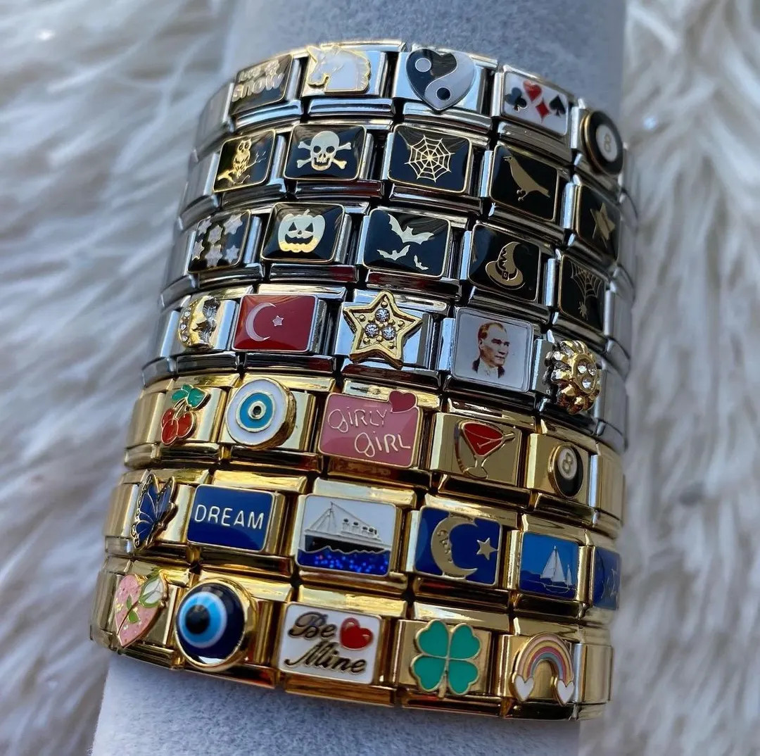 Italian Charm Bracelet, Gold, Silver, or Mixed Italian Charm Bracelet, Custom Italy Bracelet, Cha... | Etsy (US)