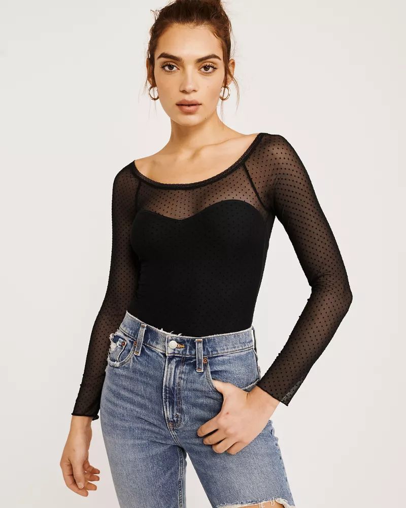 Long-Sleeve Mesh Bodysuit | Abercrombie & Fitch US & UK