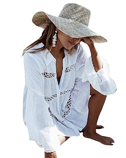 Women's Beachwear Bikini Swimwear Beach Club Sexy Lace Cover up Blouse Skirt Bathing Dress Suit (... | Amazon (US)