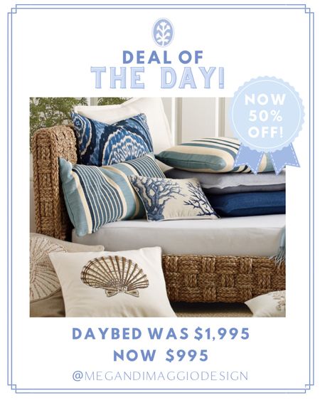 Deal of the day daybed find!!! Now save 50% on this gorgeous woven Seagrass style daybed!! 😍🙌🏻 This is like scoring outlet pricing online!! 🏃🏼‍♀️🏃🏼‍♀️🏃🏼‍♀️

#LTKFind #LTKsalealert #LTKhome