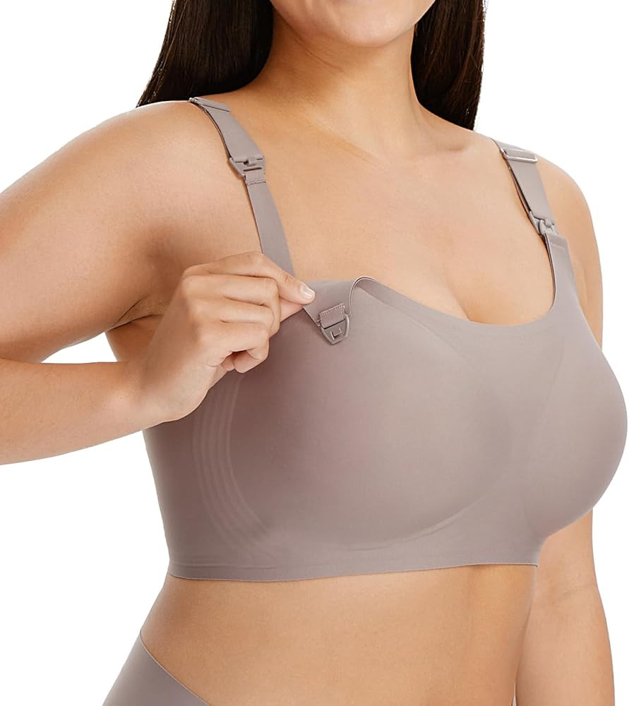 Angelhood Seamless Nursing Bra for Women Wire Free Full Coverage Nursing Bra T-Shirt Bra with Ext... | Amazon (US)