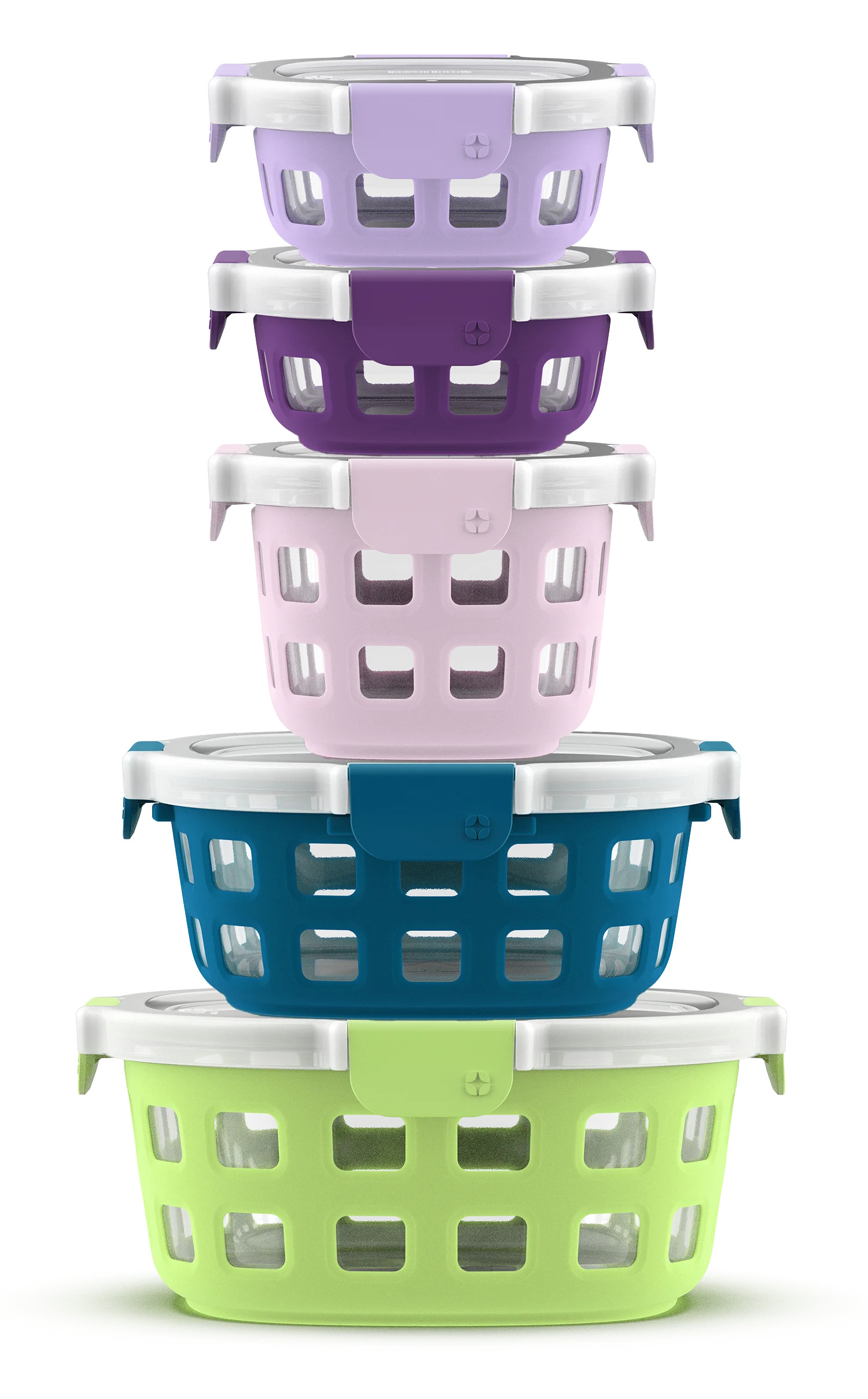 Ello Duraglass Round Lime Zest Glass Food Storage Set, 10 Piece | Walmart (US)