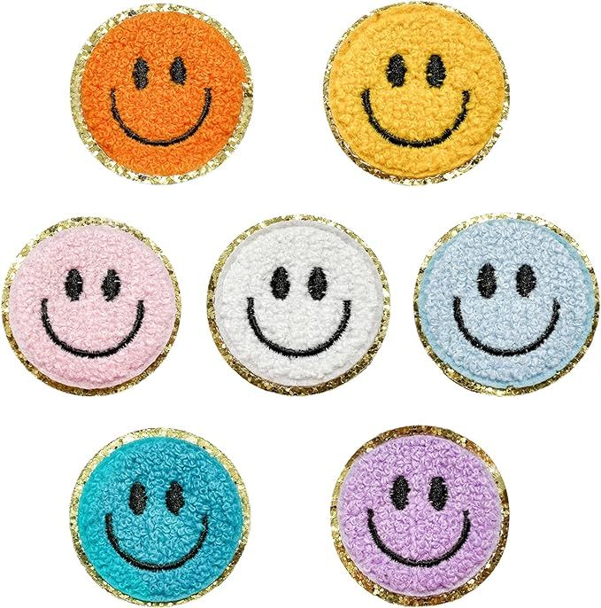 Cute Love Smiley Face Patch Iron on Patches, Sew/Iron on Decal Repair Patch for Clothing Hats Jac... | Amazon (US)