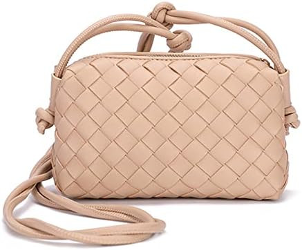 Woven Crossbody Bags For Women, Small Handmade Purse Clutch Shoulderbag Handbag, Zipper Closure | Amazon (US)