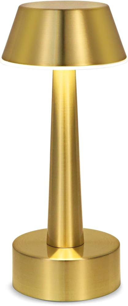 Egobasic Cordless Small Table Lamp for Restaurant Dinner Table, Gold Battery Operated Rechargeabl... | Amazon (US)