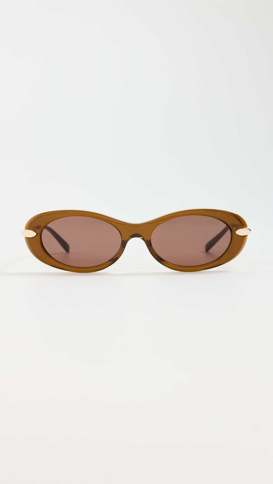 Givenchy Bold Oval Sunglasses Shiny Light Brown/Brown One Size | Shopbop