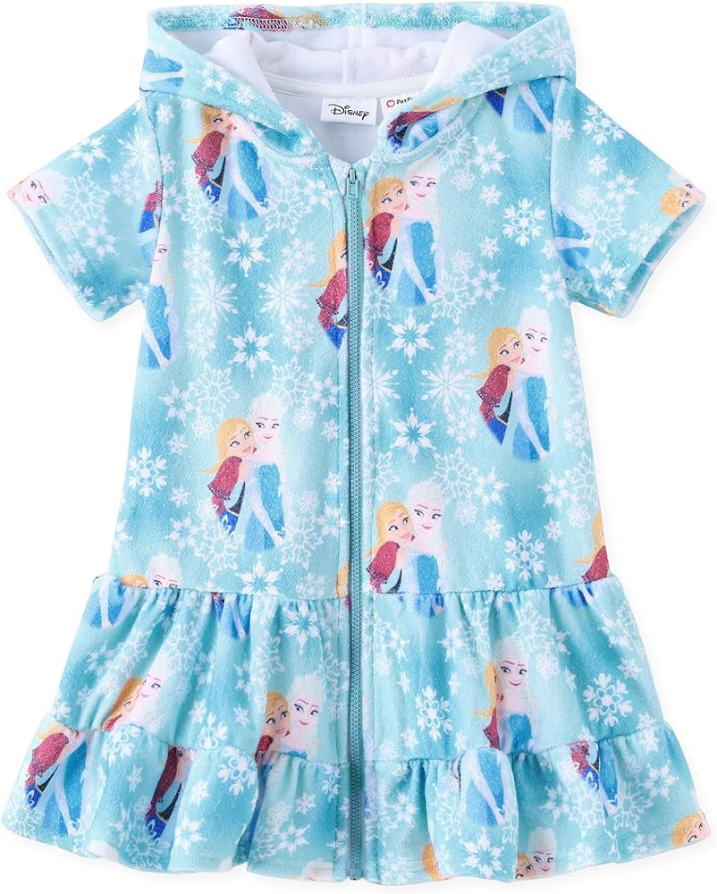 Disney Princess Frozen Stitch Marvel Minnie Girl Swim Cover Up Terry Cloth Swimsuit Coverup Zip-u... | Amazon (US)