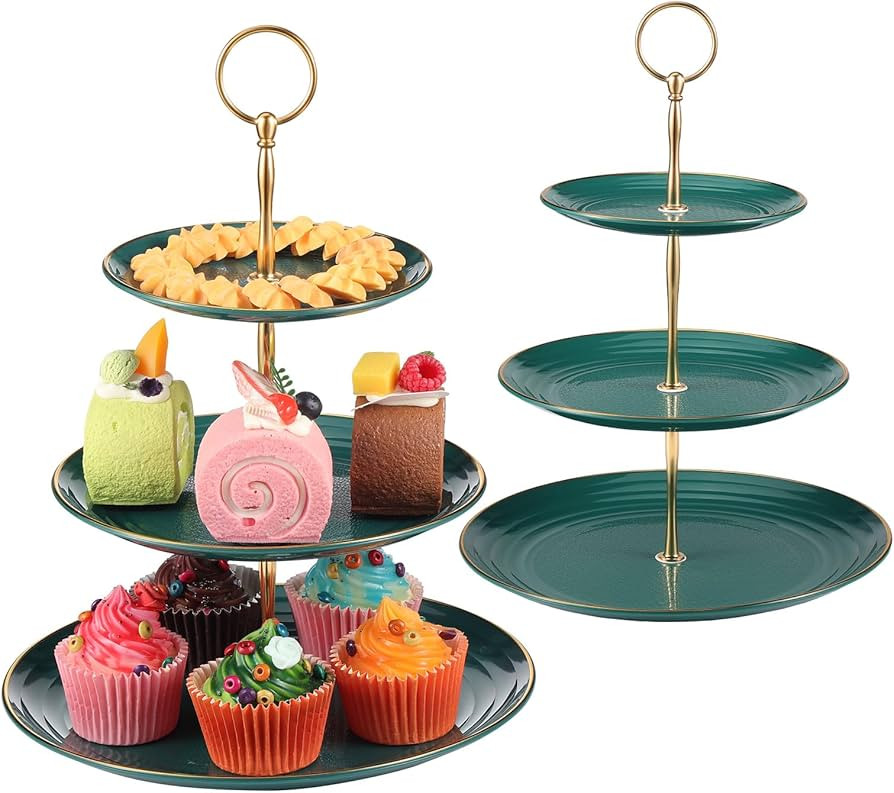 TsunNee 2-Pack 3-Tier Cake Stand Cupcake Holder, Dessert Plates Cakes Fruit Cookie Candy Display ... | Amazon (UK)