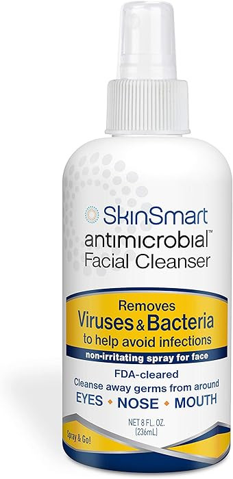 SkinSmart Antimicrobial Facial Cleanser Spray to Remove Viruses and Bacteria Around Eyes, Nose an... | Amazon (US)