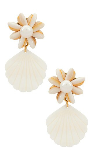 Brinker + Eliza Royal Palm Earrings in Ivory. | Revolve Clothing (Global)