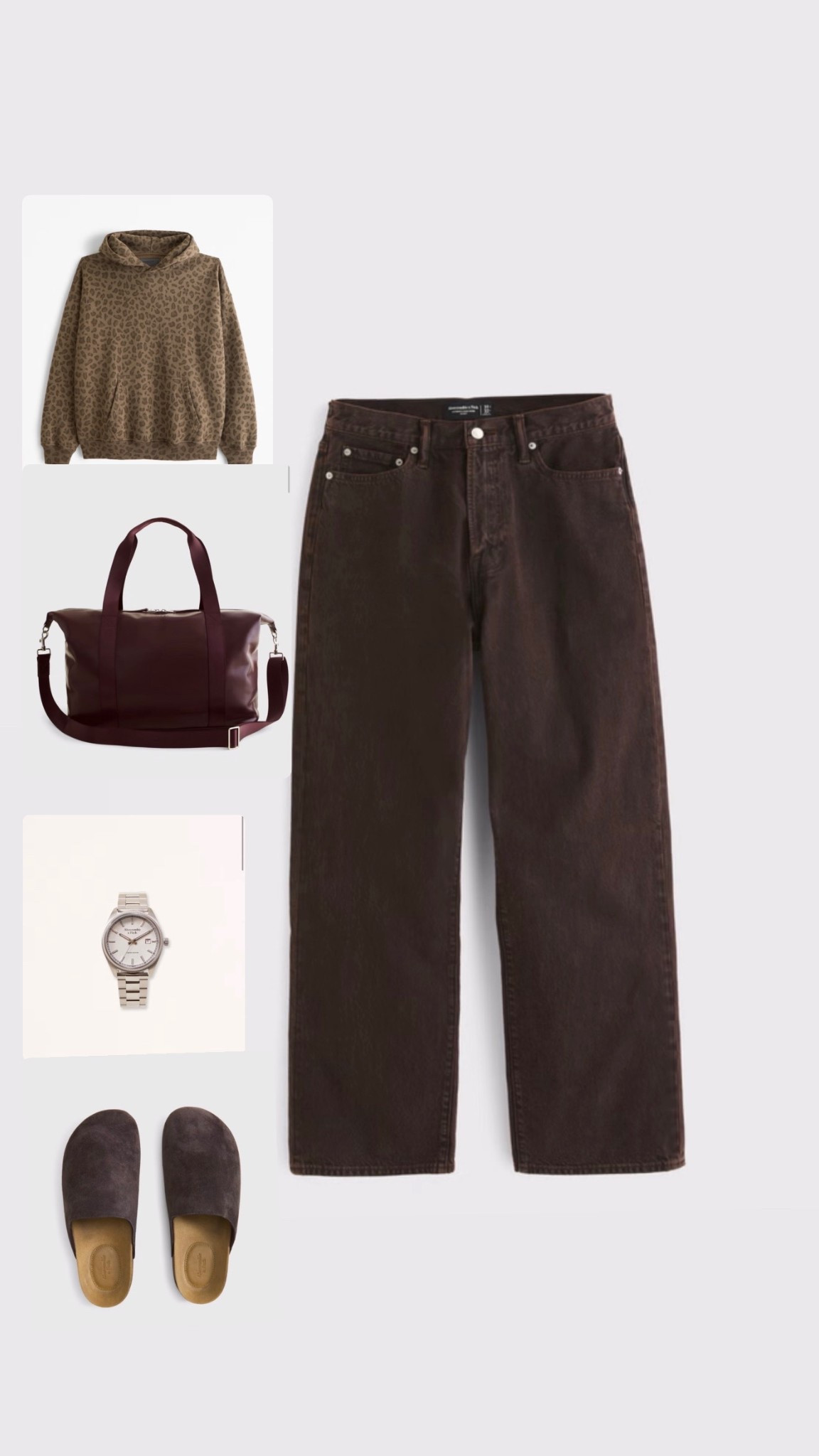 Styling Tip: Step up your casual game with these @abercrombie brown Baggy Jeans. Their relaxed, roomy fit combines comfort and street-ready style, making them perfect for laid-back weekends or casual office days. Pair with a subtle animal-print hoodie to add texture and keep the look cozy. Accessorize with a sleek leather duffle bag, a classic silver watch, and slip-on suede clogs for an effortless yet refined vibe. These jeans are your go-to for embracing comfort without sacrificing style this spring! #StylingTips #BaggyJeans #Abercrombie #MensFashion #CasualStyle #SpringStyle #EffortlessFashion 

#LTKXAbercrombieDenim #LTKjeans #LTKmens
