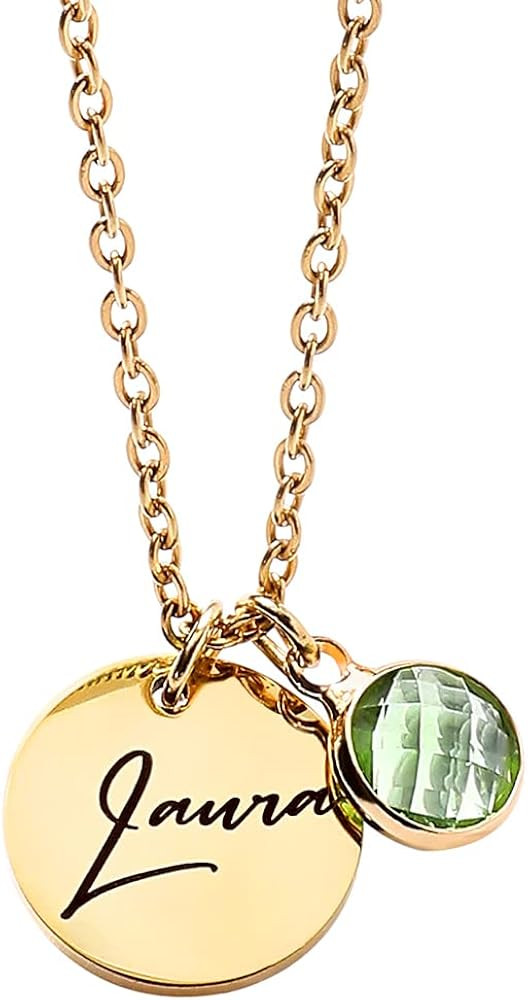 Caramel Sweet Life Name Necklace with Birthstone, Personalized Gifts for Women, Handmade Custom N... | Amazon (US)