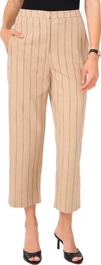 Halogen® Stripe Linen & Cotton Crop Pants | Nordstrom | Nordstrom
