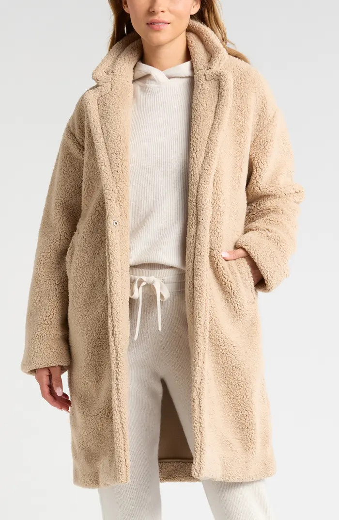 Faux Shearling Longline Coat | Nordstrom