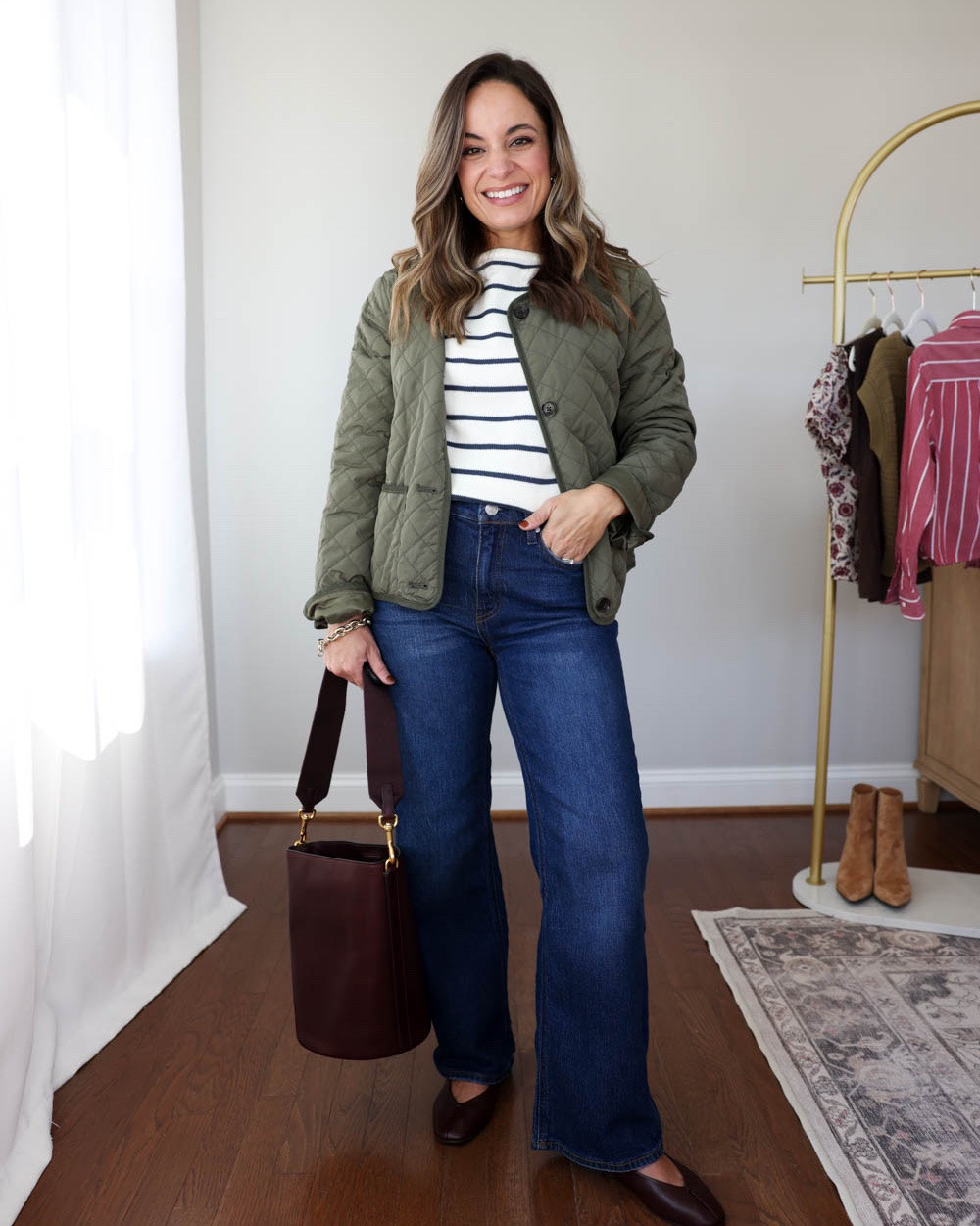A few more petite-friendly family photo outfit ideas for Fall (dressy and casual options)

Outfit 1:
Bella Relaxed Straight jeans (Quince): 24 short (10” rise, 28” inseam) in stormy blue. They come in inseam options starting at 26” and have a high rise starting at 10” in the smallest sizes. They’re thick, stretch denim and can be worn with flats, low profile sneakers and boots!
Jacket (Banana Republic Factory): petite xxs
Striped sweater (Banana Republic Factory): xxs
Ballet flats (Madewell): tts

Outfit 2:
Brown dress (Amazon): xs
Shoes (Quince): true to size

Outfit 3:
Skirt (J.Crew Factory): 00
Sweater (Gap): petite xs
Boots: true to size 15” shaft in a size 5

For size comparison, I’m 4’10” 105lbs. My measurements are 32”, 24”, 36”. I typically wear petite xxs/00/24 and have a 25” ankle inseam and a 27.5-28” full length inseam.

#LTKPetite #LTKSaleAlert #LTKSeasonal