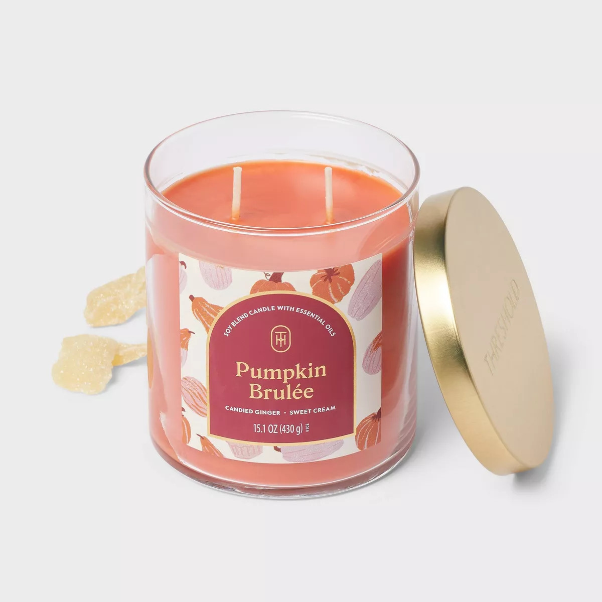 2-Wick Lidded Glass Pumpkin Brulee Jar Candle 15.1oz - Threshold™ | Target