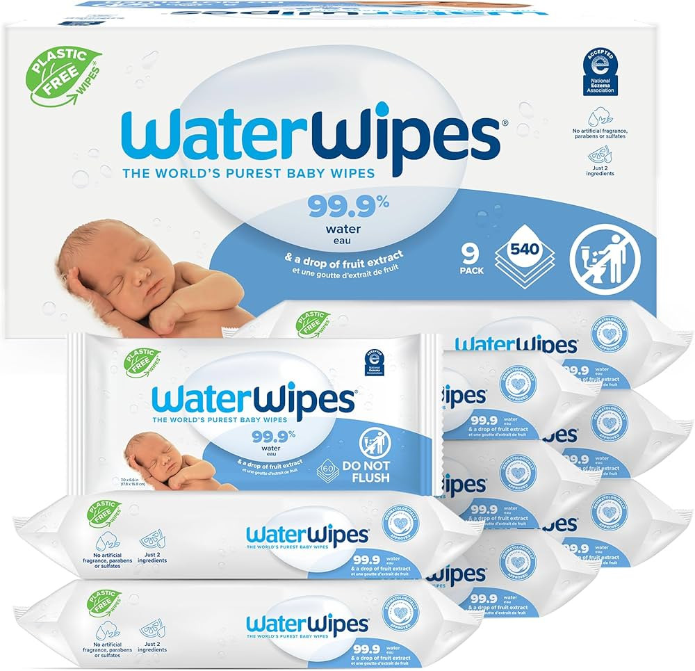 WaterWipes Plastic-Free Original-baby Wipes, 99.9% Water Based Wipes, Unscented & Hypoallergenic ... | Amazon (US)