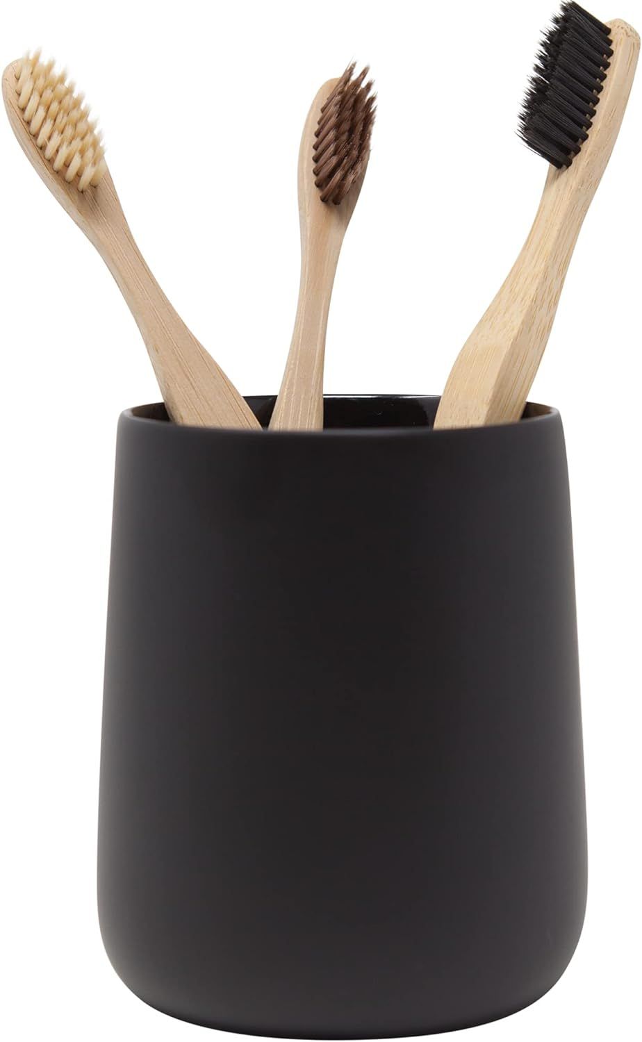 Yew Design - Matte Black Toothbrush Holder for Bathroom - Toothpaste Holder and Cup | Amazon (US)