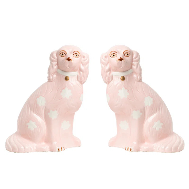 PALE PINK STAFFORDSHIRE DOGS MEDIUM | Wayfair North America