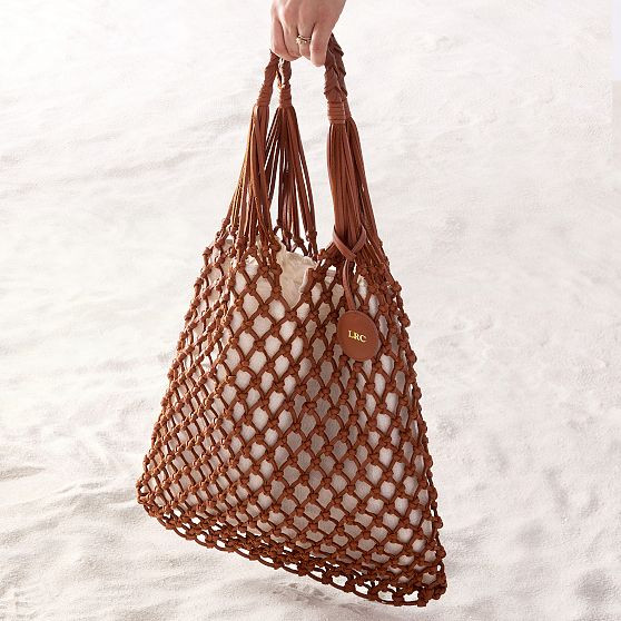 Handknotted Leather Macramé Bag | Mark and Graham