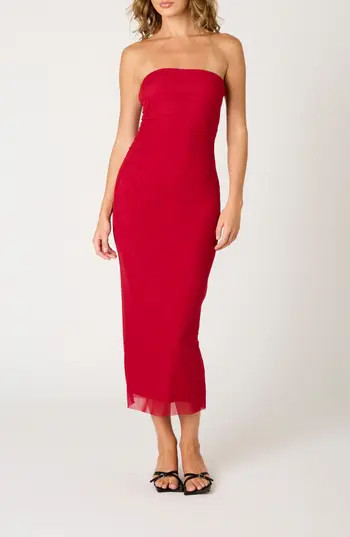 Nia Rowa Strapless Body-Con Dress in Salsa at Nordstrom Rack, Size Medium | Nordstrom Rack