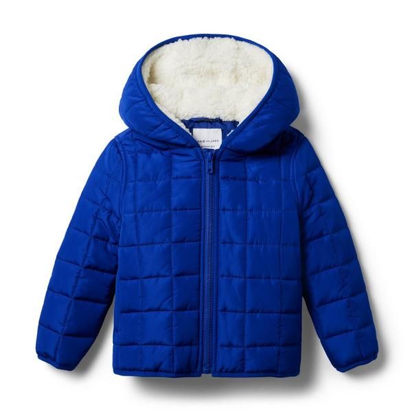 Sherpa-Lined Hooded Puffer Jacket | Janie and Jack